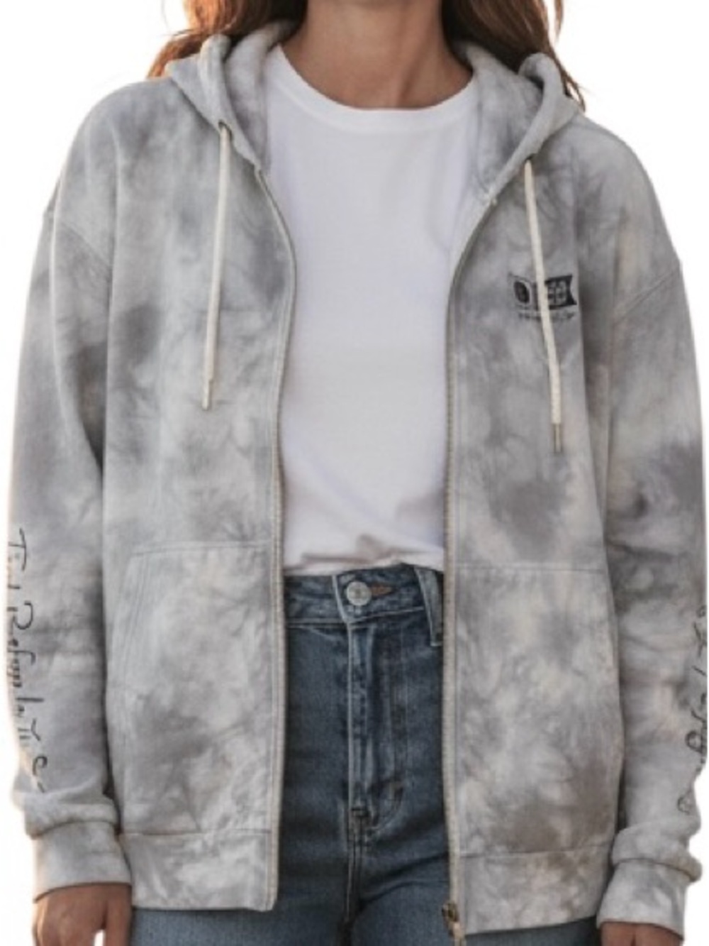 Salty Crew Women’s Tie-Dye Full-Zip Hoodie Light Gray L